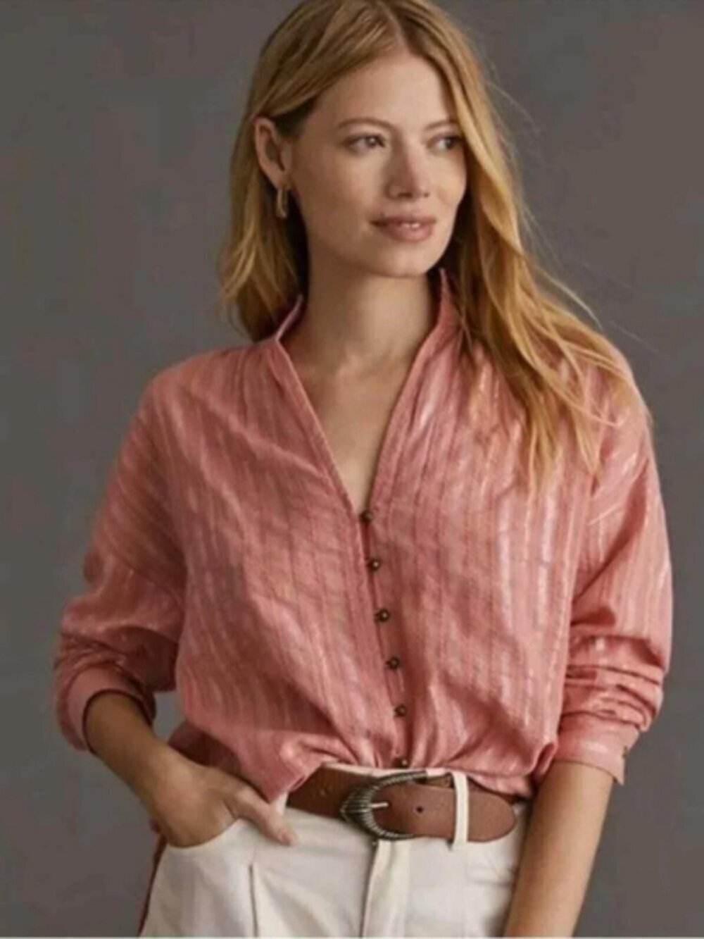 Anthropologie Pilcro Tavi Striped Blouse Size S